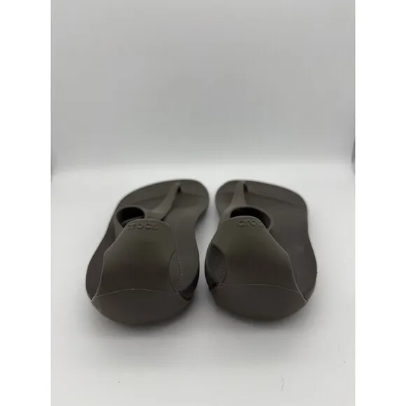 Crocs Serena Sandals Women 9 Dk Brown Flip Flop Slingback Travel Vacation Beach