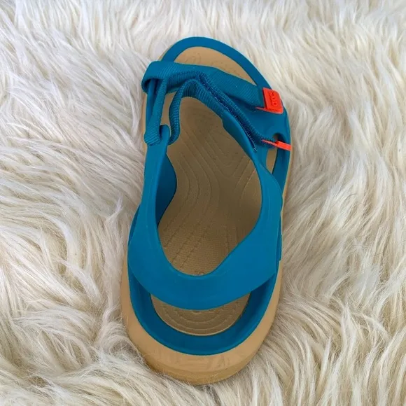 CROCS Swiftwater Expedition Strap Teal &amp; Orange Sandals Hiking River Beach