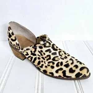 Crown Vintage Booties Womens Sz 9.5 Morrison Leopard Print Fur Pointed Toe Shoes