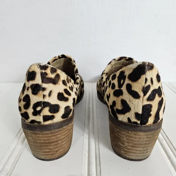 Crown Vintage Booties Womens Sz 9.5 Morrison Leopard Print Fur Pointed Toe Shoes