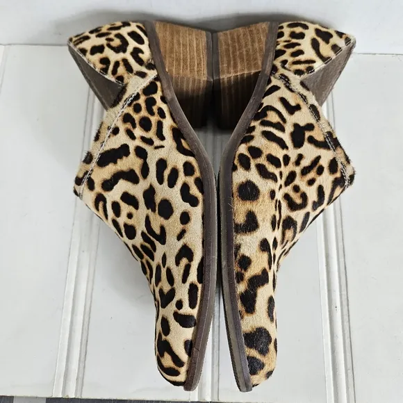 Crown Vintage Booties Womens Sz 9.5 Morrison Leopard Print Fur Pointed Toe Shoes