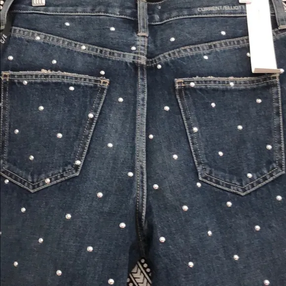 CURRENT ELLIOT SILVER STUDDED JEANS
