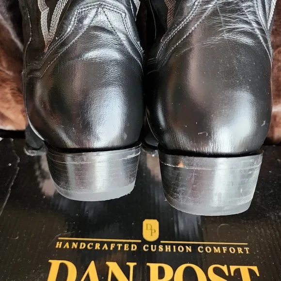 Dan Post Mens Cowboy Boots Black Leather 2110 13 EW Mignon Corona