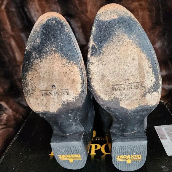 Dan Post Mens Cowboy Boots Black Leather 2110 13 EW Mignon Corona