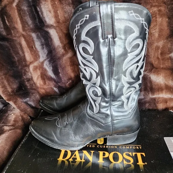 Dan Post Mens Cowboy Boots Black Leather 2110 13 EW Mignon Corona