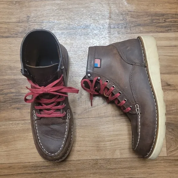 Danner Dark Brown Bull Run Moc Toe Boots - Size 7.5