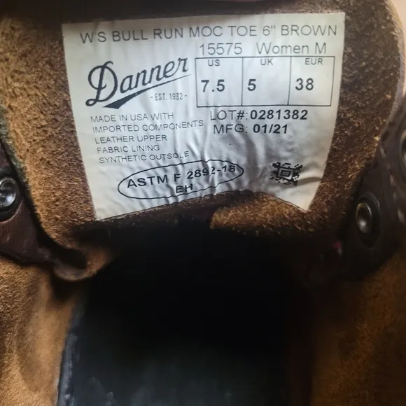 Danner Dark Brown Bull Run Moc Toe Boots - Size 7.5