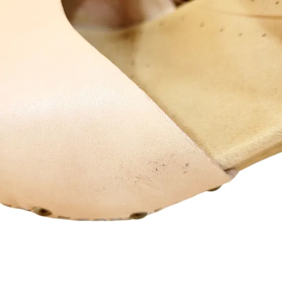 DANSKO Thea Nude Taupe Studded Clog Leather Sandals Cut Out Heels Euro 41