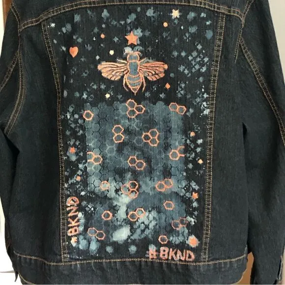 Denim Jacket Be Kind Custom Back Panel - 1XL - Like New Condition Urban flair
