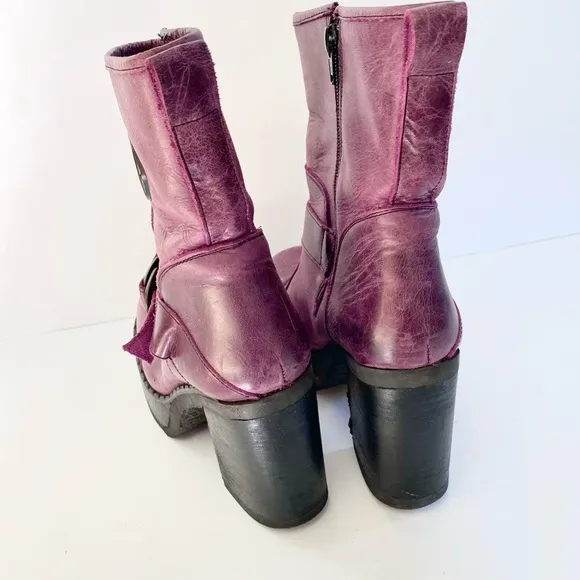 Destroy Vintage Leather Platform Chunky Grunge Distressed 90s Y2K Boots