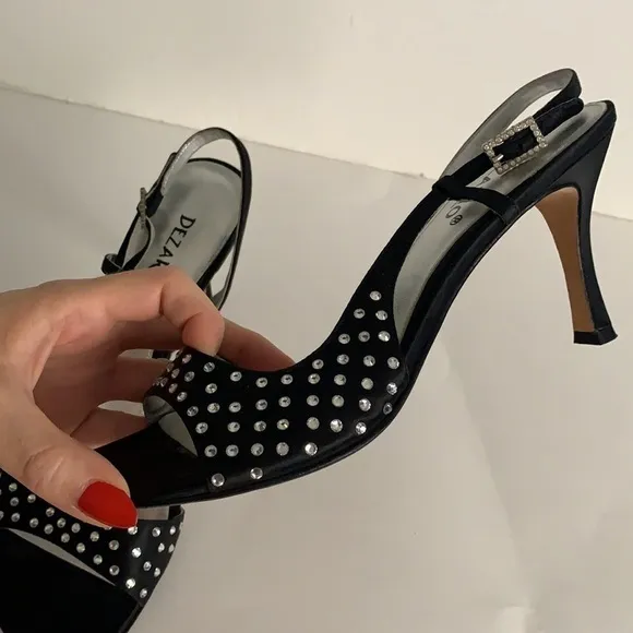 Dezario Slingback Satin Embellished Sandals