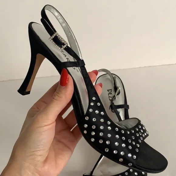 Dezario Slingback Satin Embellished Sandals