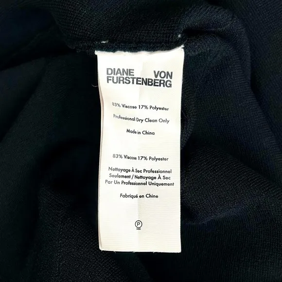 Diane Von Fusternberg DVF Sleeveless Asymmetrical Ruffle Front Dress Black Sz M