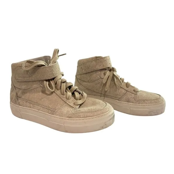 Diemme Brenta Alto Suede High Top Sneakers in Beige