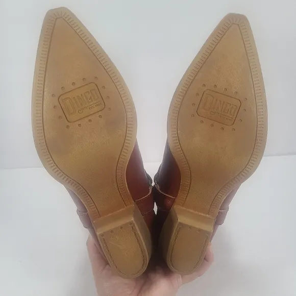 Dingo Keepsake Cognac Western Cowboy Ankle Boots Women Size 9.5M