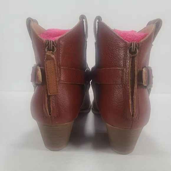 Dingo Keepsake Cognac Western Cowboy Ankle Boots Women Size 9.5M
