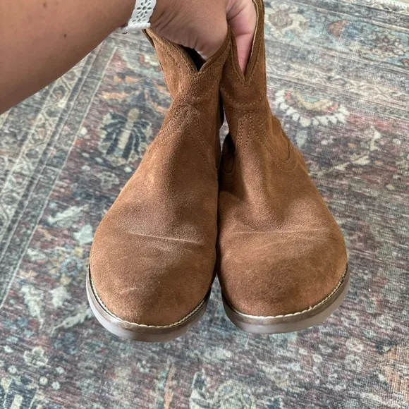 Dingo Tumbleweed Western Whiskey Brown Suede Booties Ankle Boots 10
