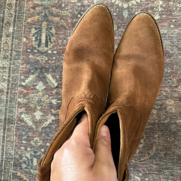 Dingo Tumbleweed Western Whiskey Brown Suede Booties Ankle Boots 10