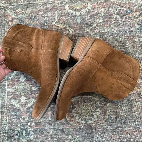 Dingo Tumbleweed Western Whiskey Brown Suede Booties Ankle Boots 10