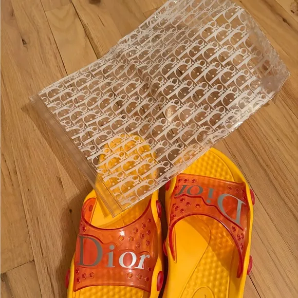 Dior women’s Yellow and Pink Pool Slide Sandals