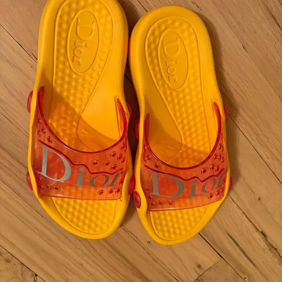 Dior women’s Yellow and Pink Pool Slide Sandals