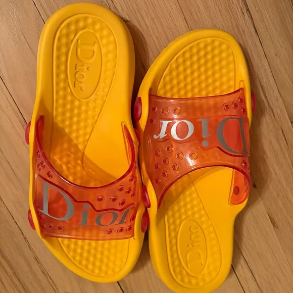 Dior women’s Yellow and Pink Pool Slide Sandals
