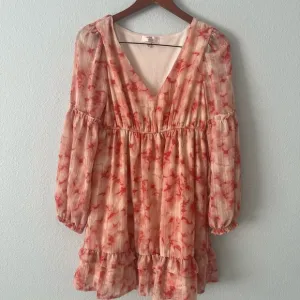 Dizzy Lizzy VNeck Surplice long balloon sleeve babydoll dress New Sz M Boho VSCO