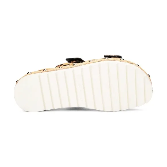 🆕{DJP} Larabee Printed Calf-Hair Slide Sandals