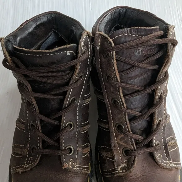 DOC MARTENS 12305 chunky chonky lace-up high top brown leather boots size 6