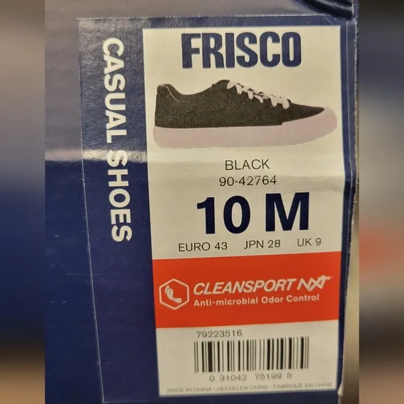 Dockers FRISCO Sneakers Canvas Casual Skater Black Antimicrobial Athleisure NEW