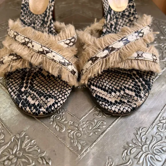 Dolce &amp; Gabbana open toe snakeskin sandals. Size 38