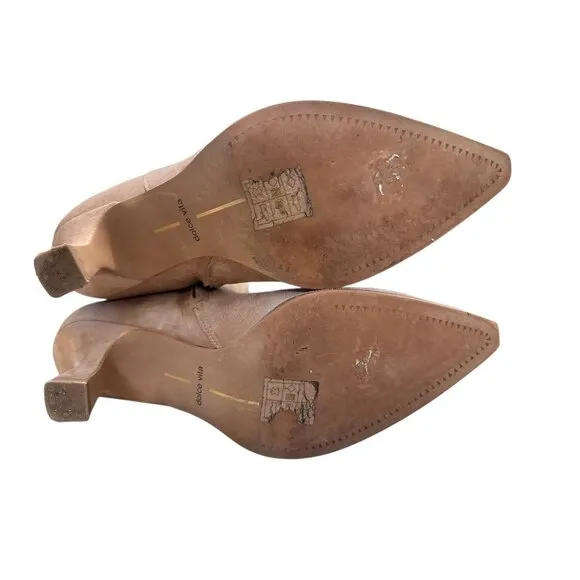 Dolce Vita Auggie Wide Calf Tall Suede Boots Womens 7.5 Camel Full Zip Classic
