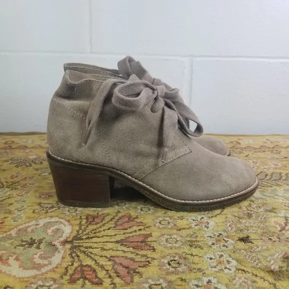 Dolce Vita beige suede chunky ankle boots
