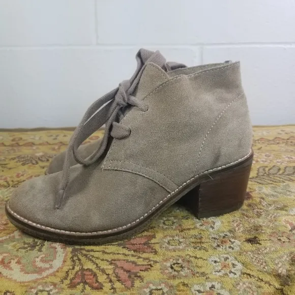 Dolce Vita beige suede chunky ankle boots