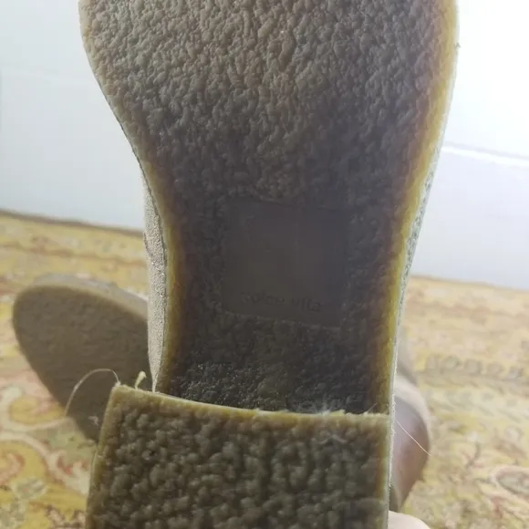Dolce Vita beige suede chunky ankle boots