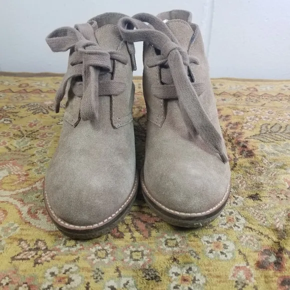 Dolce Vita beige suede chunky ankle boots