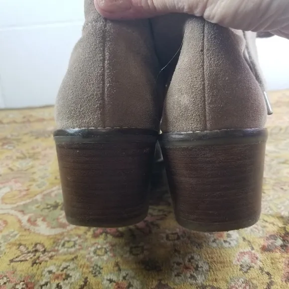 Dolce Vita beige suede chunky ankle boots