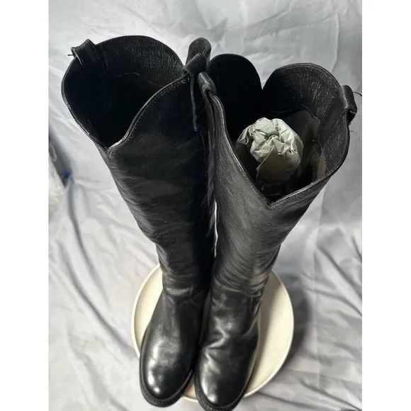 Dolce Vita Boots Women 7.5 Leather Black Knee High Tall Classic Cowgirl Workwear