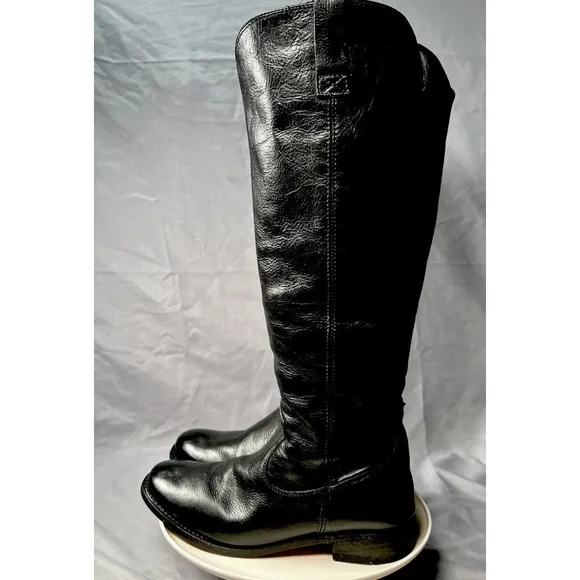 Dolce Vita Boots Women 7.5 Leather Black Knee High Tall Classic Cowgirl Workwear