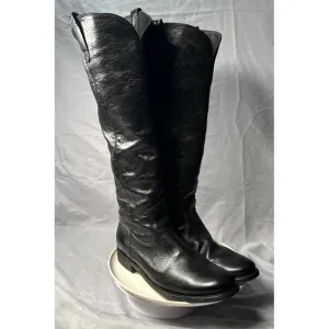 Dolce Vita Boots Women 7.5 Leather Black Knee High Tall Classic Cowgirl Workwear
