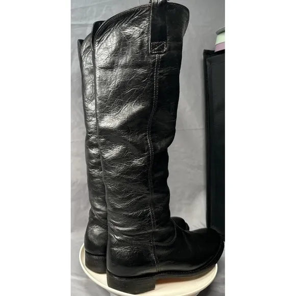 Dolce Vita Boots Women 7.5 Leather Black Knee High Tall Classic Cowgirl Workwear