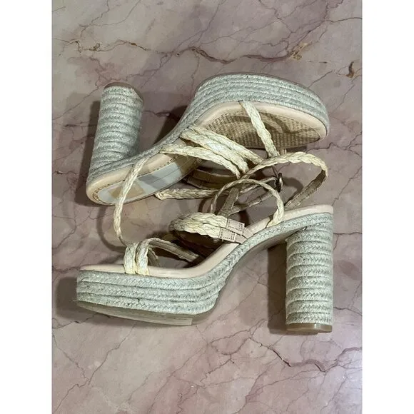 Dolce Vita Catina High Heels in Light Natural 8 with box Womens Platform Raffia
