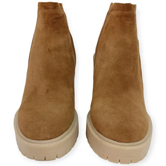 Dolce Vita SZ 7 Cashe H2O Waterproof Lugged Sole Camel Suede Boots Retro $160
