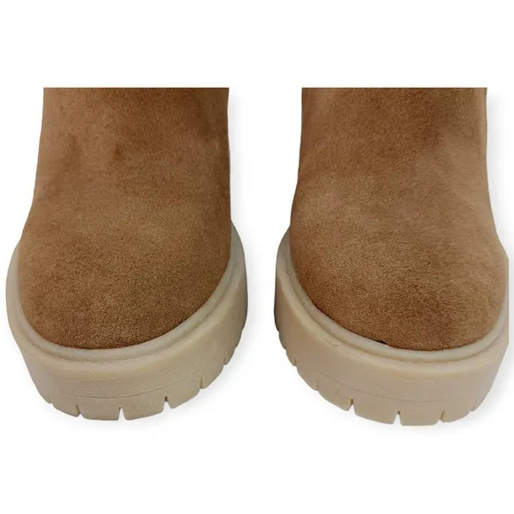 Dolce Vita SZ 7 Cashe H2O Waterproof Lugged Sole Camel Suede Boots Retro $160