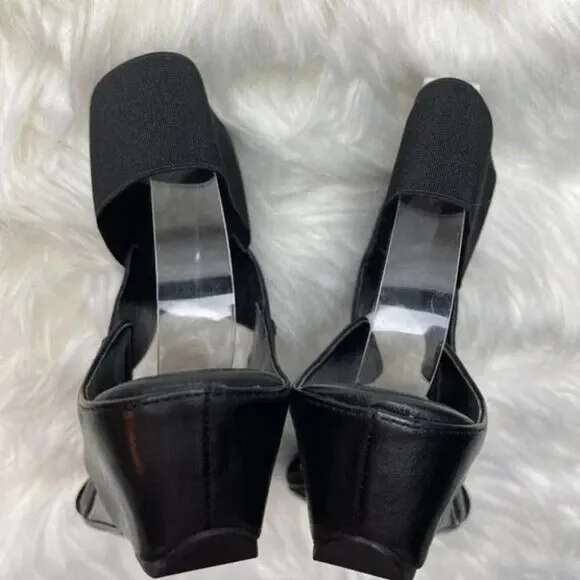 Donald J Pliner Eeva Black Lizard Print Embossed Leather Sandals DJP Size 6
