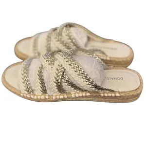 Donald Pliner NWT Woven Espadrille Slides - Metallic Braided Sandals - Size 8