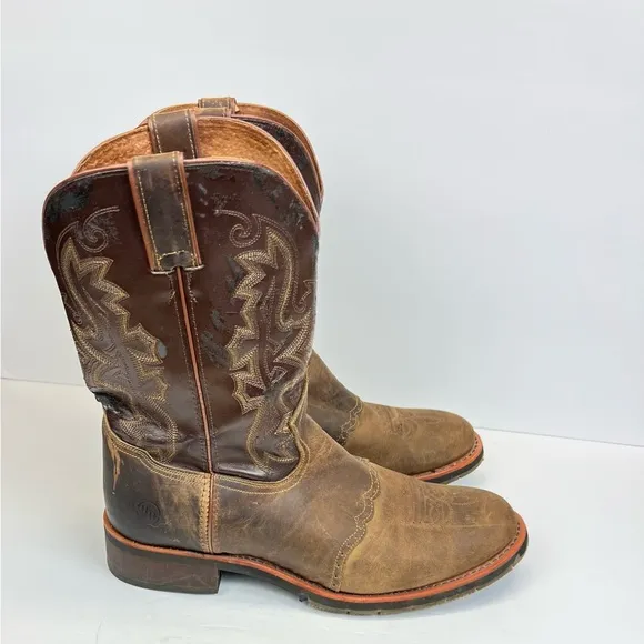 Double H Boots Men’s Size 11.5D Brown Leather Peeling Little Bit. Style DH3548