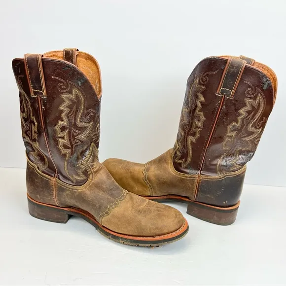 Double H Boots Men’s Size 11.5D Brown Leather Peeling Little Bit. Style DH3548