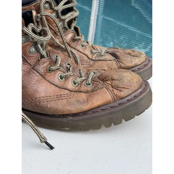 Dr. Doc Martens Air Wair Vintage Brown Tan 6  Chunky Oxford Boots Men's US 13