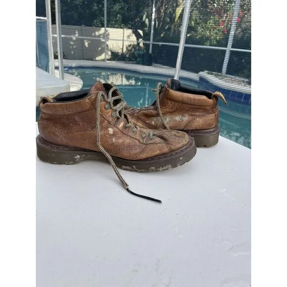 Dr. Doc Martens Air Wair Vintage Brown Tan 6  Chunky Oxford Boots Men's US 13